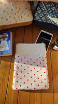 Housse à livre broché velours blanc a pois