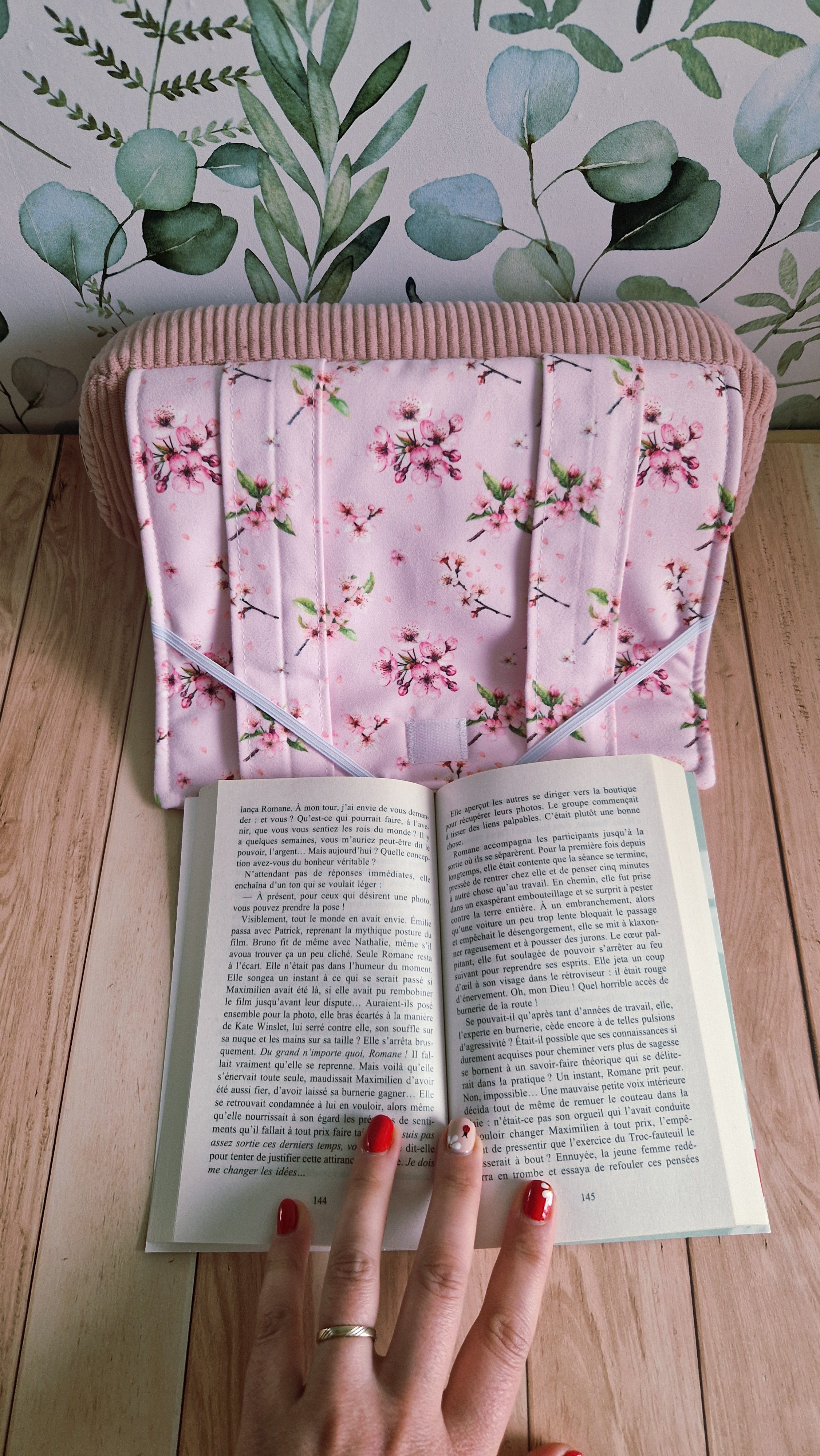 Coussin nomade fleurs de cerisier format pocket