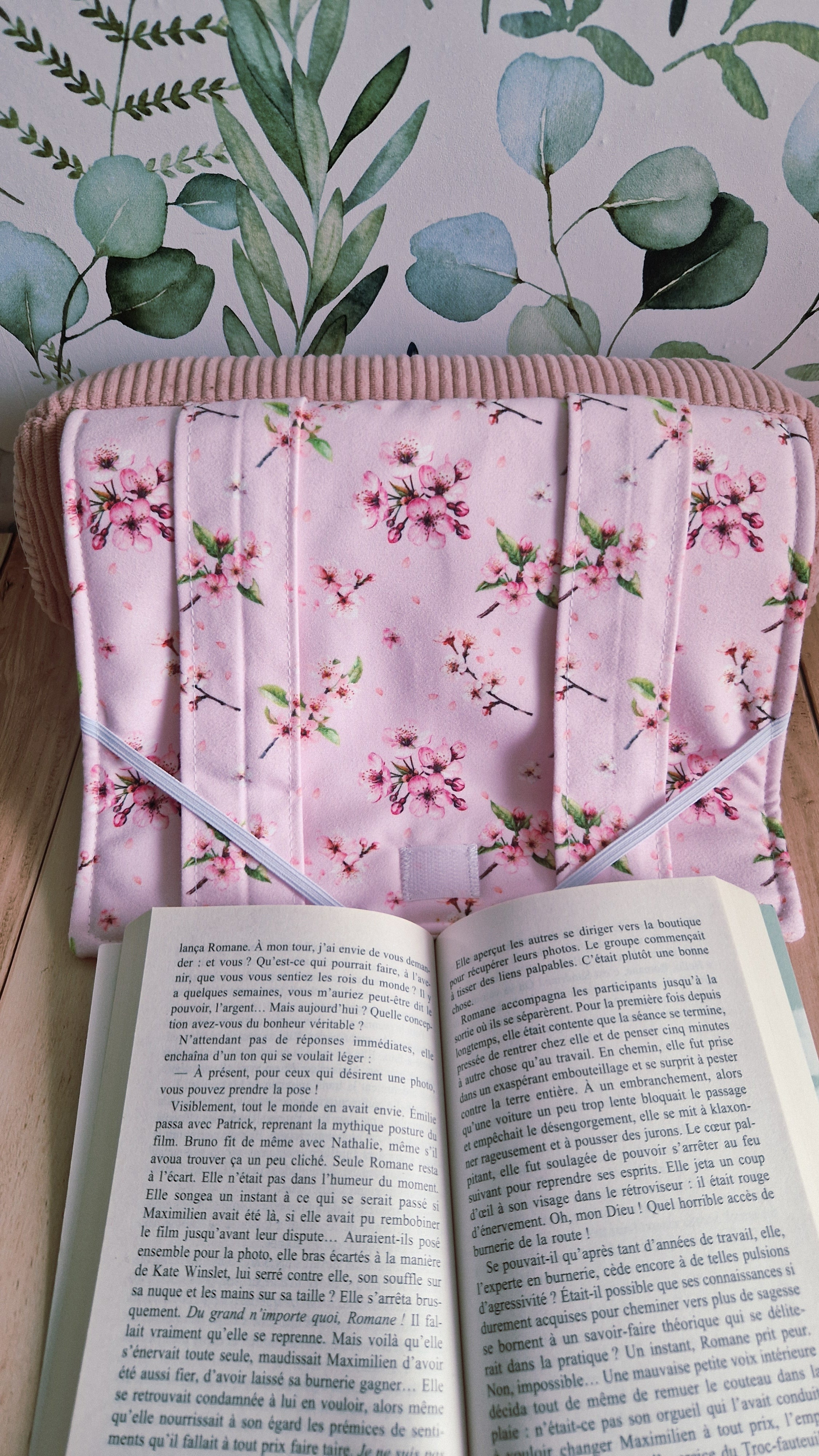 Coussin nomade fleurs de cerisier format pocket