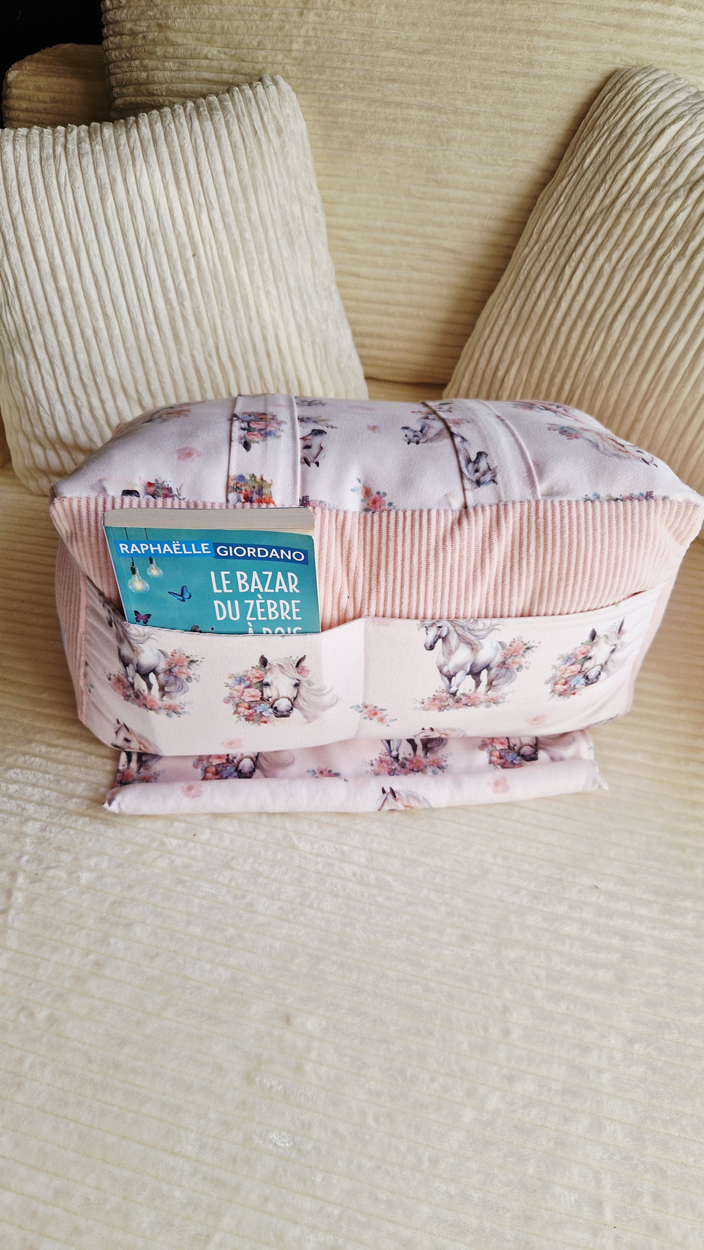 Coussin lecture personnalisé