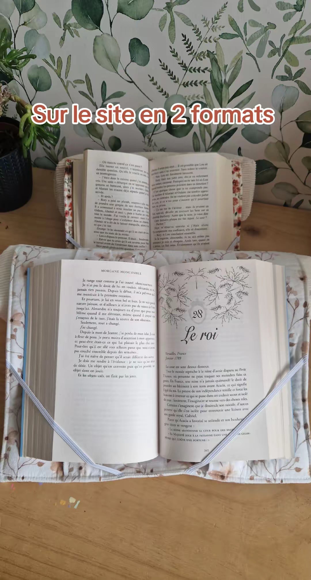 Coussin nomade feuilles marrons format brochés 2 en 1