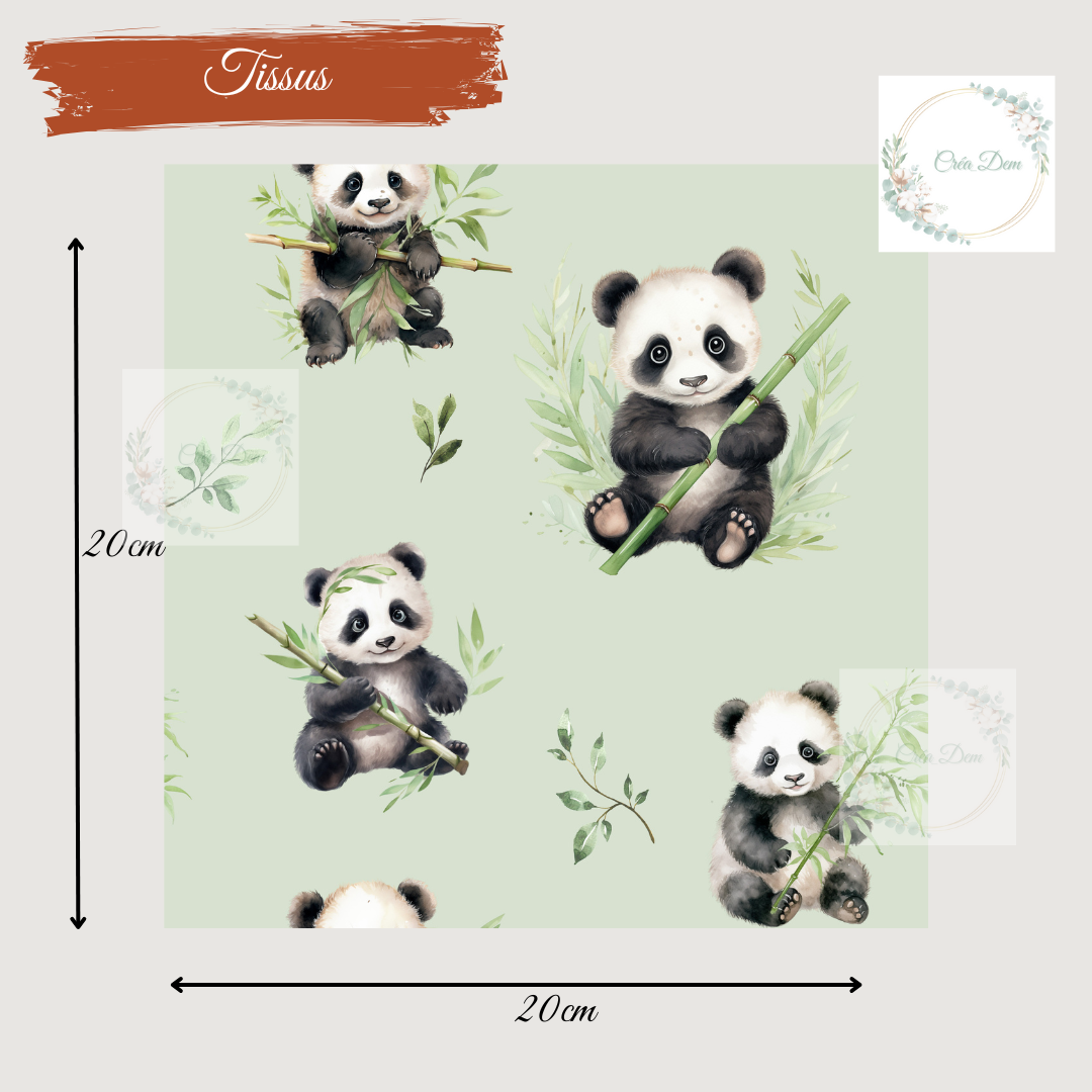Panda fond vert