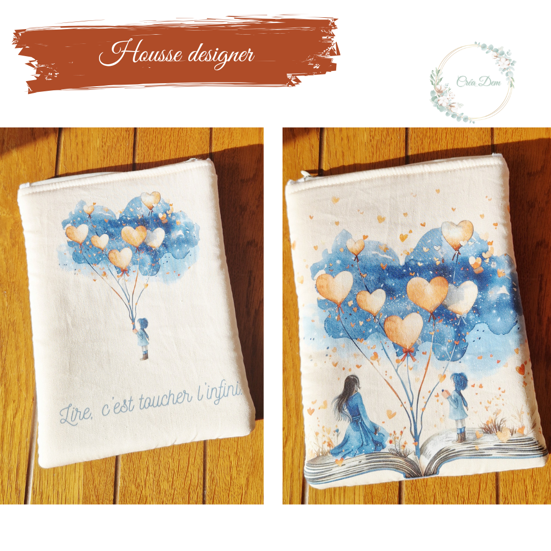 Housses à livres zippées designer au choix