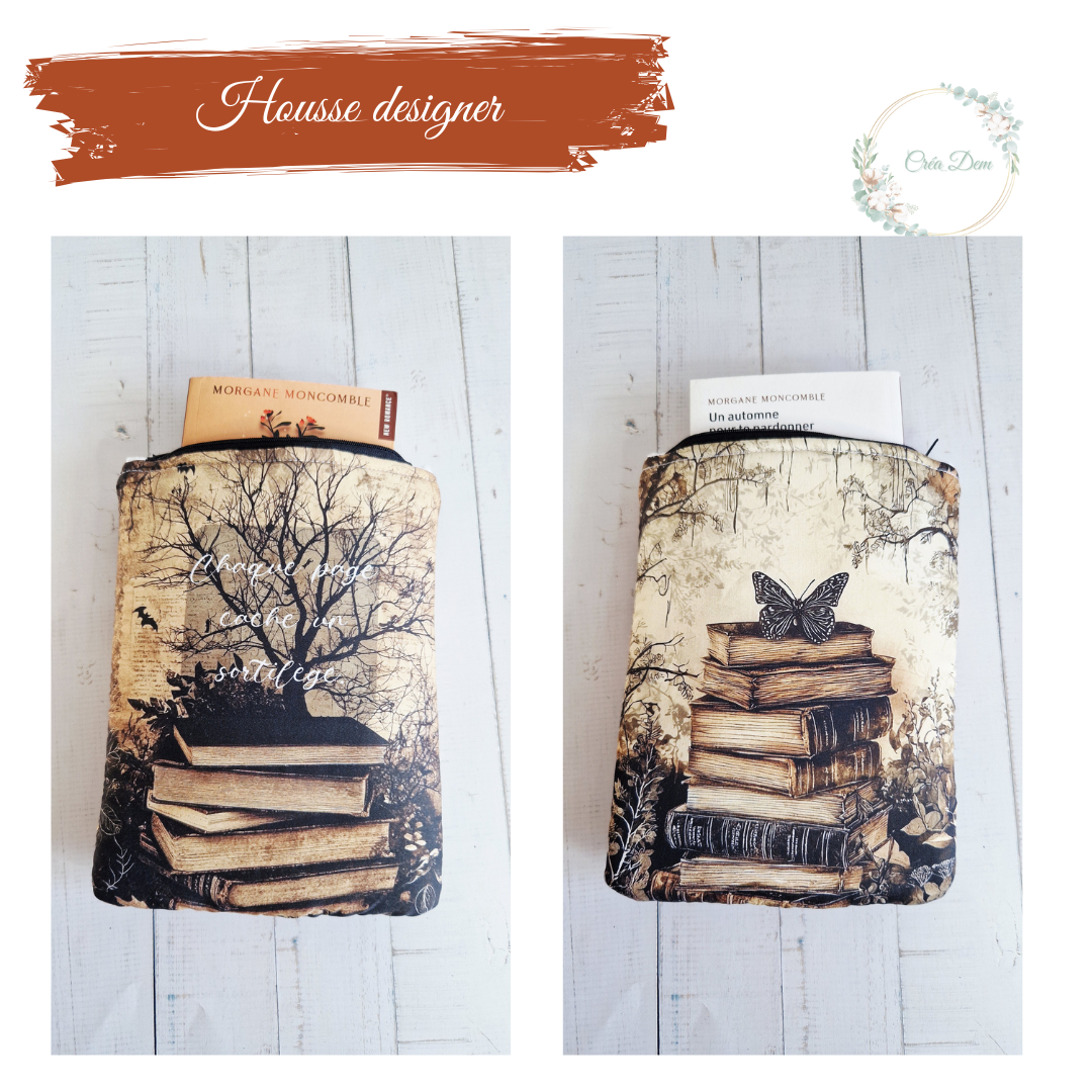 Housses à livres zippées designer au choix