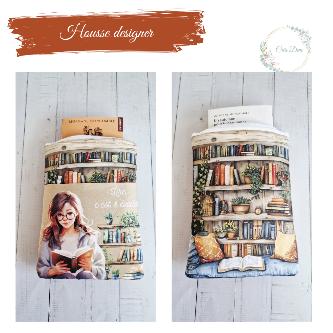 Housses à livres zippées designer au choix