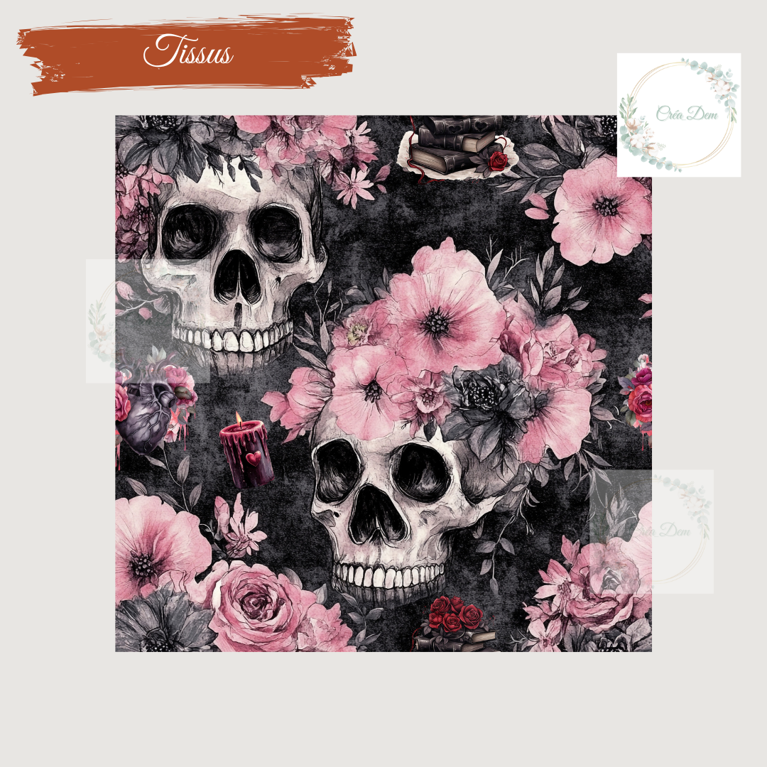 Têtes de mort roses