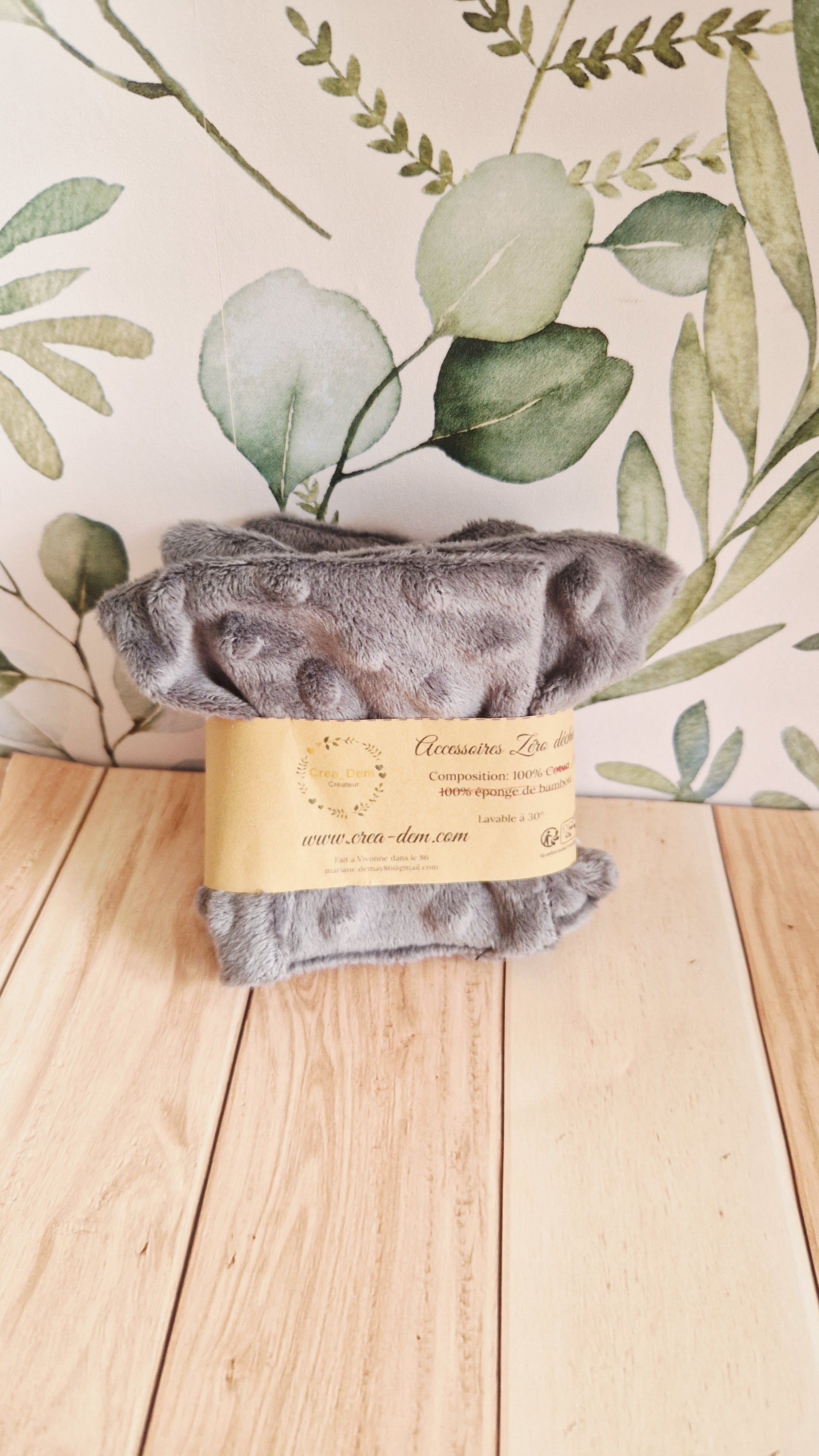 Lot 5 lingettes minky grises