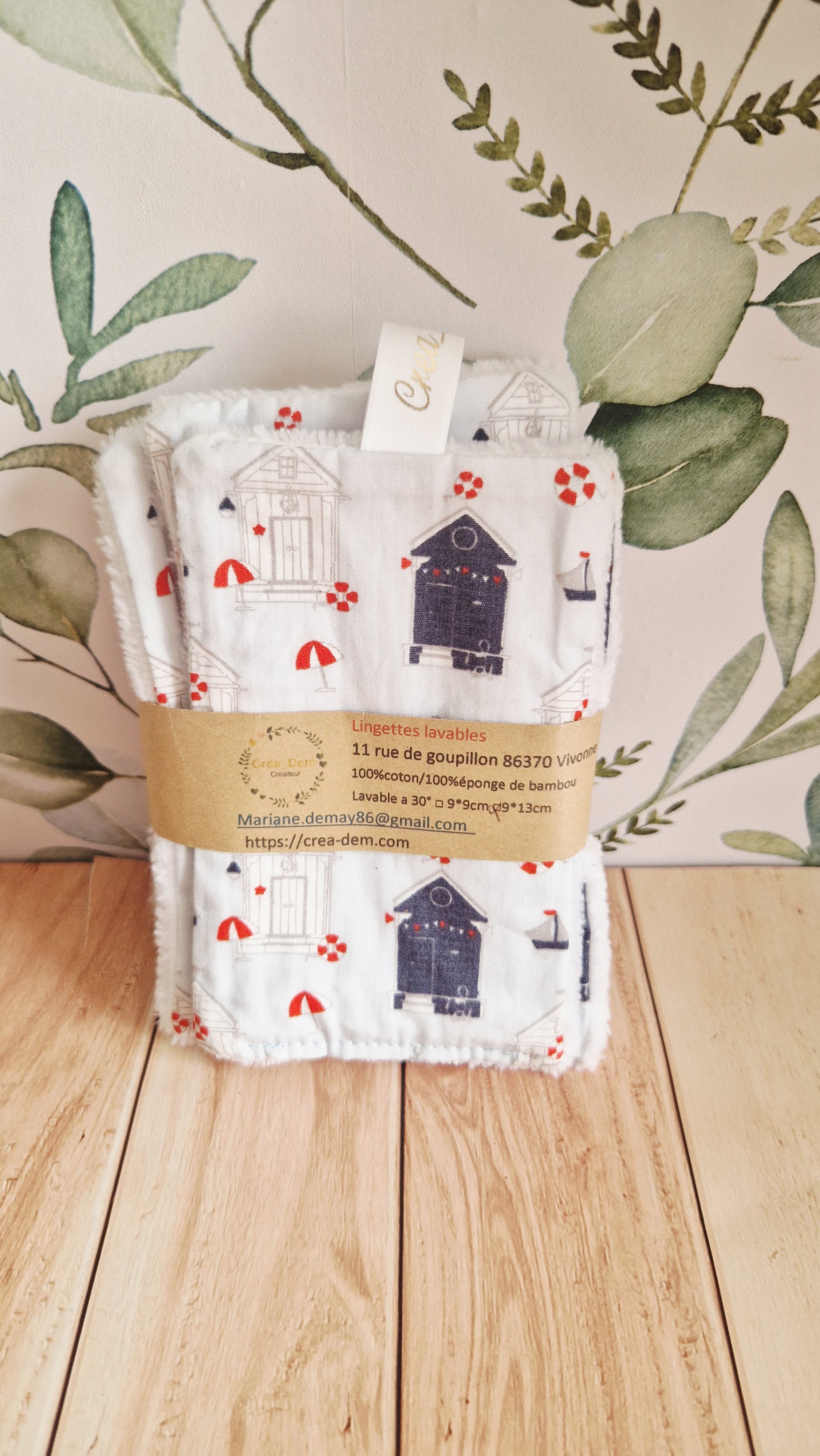 Lot 5 grandes lingettes cabanes de plages