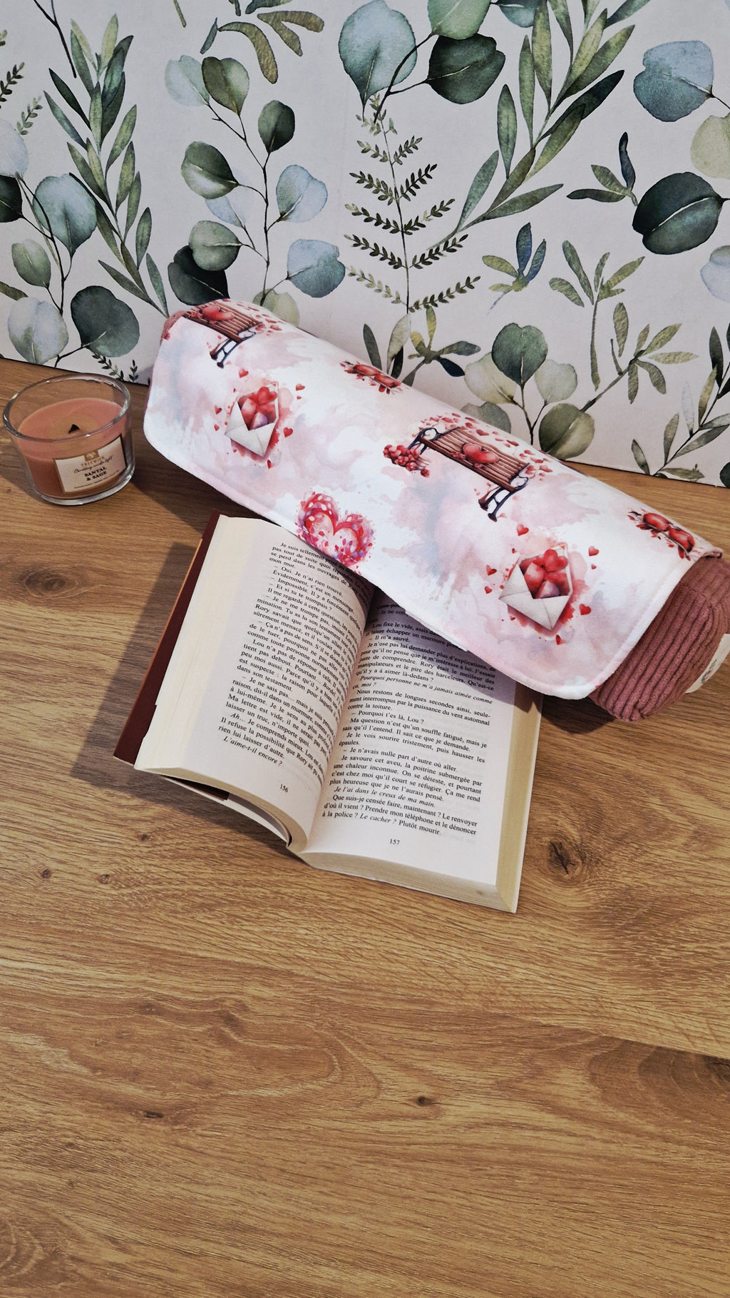 Coussin nomade romance florales format brochés 2 en 1