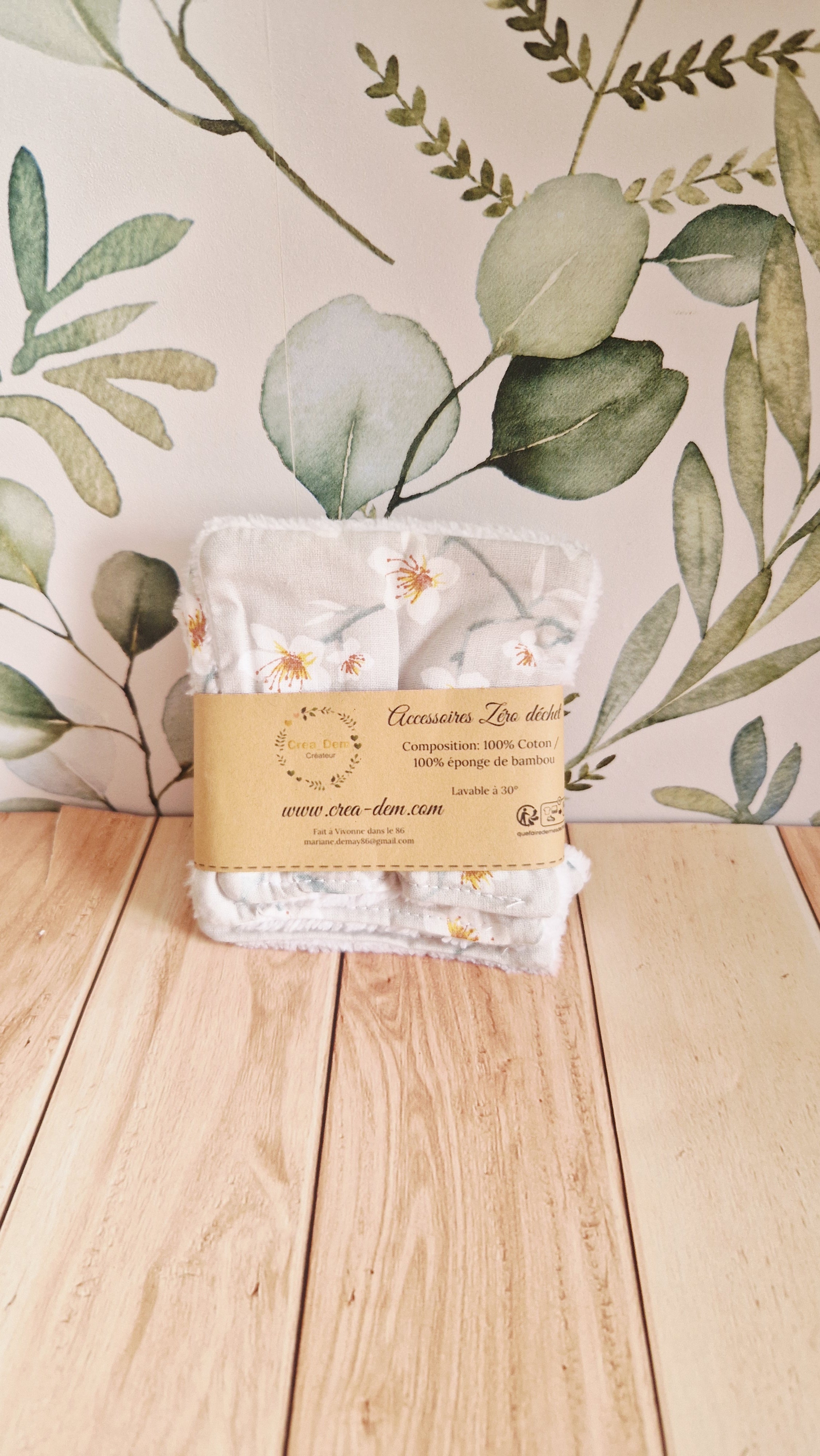 Lot 5 lingettes fleurs de cerisiers