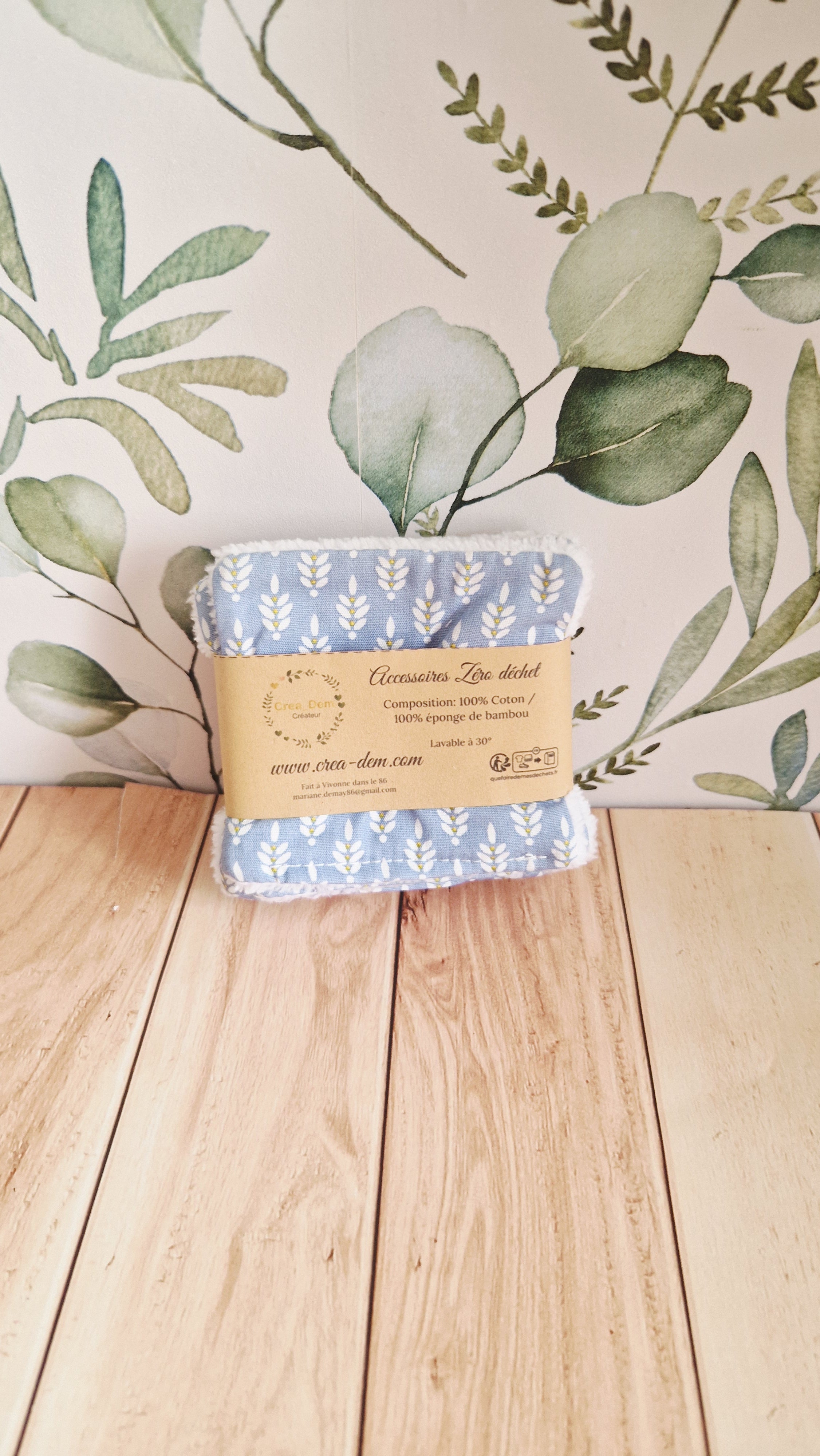 Lot 5 lingettes épis bleus