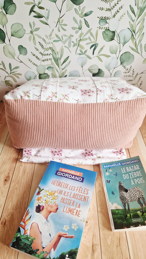 Coussin lecture 2 en 1 cerisier blanc