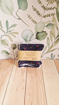 Lot 5 lingettes cerises fond bleu